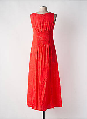 Robe longue sans manche sans manche rouge COLINE femme