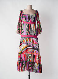 Robe longue manches longues manches longues violet COLINE femme
