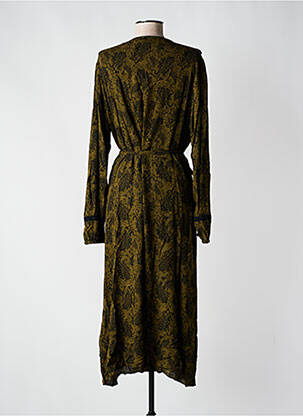 Robe mi-longue imprimé fantaisie manches longues vert COLINE femme