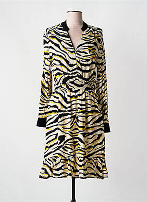 Robe mi-longue manches longues manches longues noir JUS D'ORANGE femme