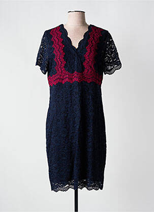 Robe mi-longue manches courtes manches courtes bleu JUS D'ORANGE femme