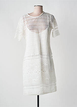 Robe mi-longue manches courtes manches courtes blanc JUS D'ORANGE femme
