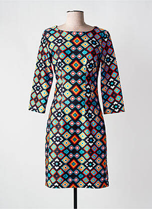 Robe mi-longue manches 3/4 manches 3/4 noir FOR HER PARIS femme