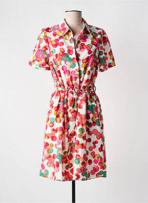 Robe mi-longue imprimé fantaisie manches courtes rouge SUZZY & MILLY femme