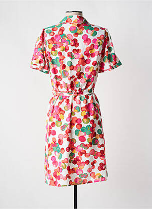 Robe mi-longue imprimé fantaisie manches courtes rouge SUZZY & MILLY femme