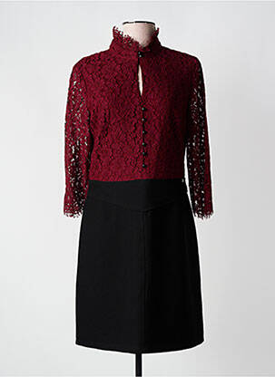 Robe mi-longue manches 3/4 manches 3/4 rouge JUS D'ORANGE femme