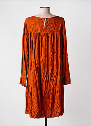 Robe mi-longue manches longues manches longues orange COLINE femme