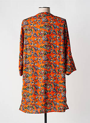 Robe courte manches longues manches longues orange COLINE femme