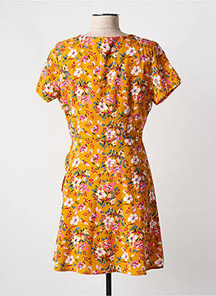 Robe courte manches courtes manches courtes jaune CERISE BLUE femme