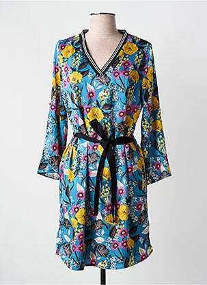 Robe courte manches longues manches longues bleu AKOZ DE TOI femme