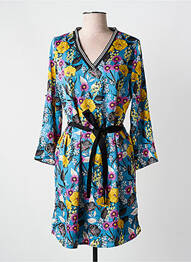 Robe courte manches longues manches longues bleu AKOZ DE TOI femme
