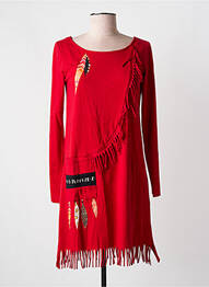Robe courte manches longues manches longues rouge COLINE femme
