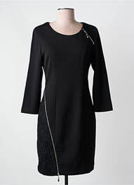 Robe mi-longue manches 3/4 manches 3/4 noir LANTIN femme