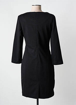 Robe mi-longue manches 3/4 manches 3/4 noir LANTIN femme