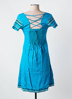 Robe courte manches courtes manches courtes bleu COLINE femme
