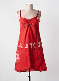Robe mi-longue sans manche sans manche rouge COLINE femme