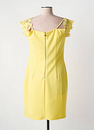 Robe courte fermeture zippée au dos manches courtes jaune JUS D'ORANGE femme