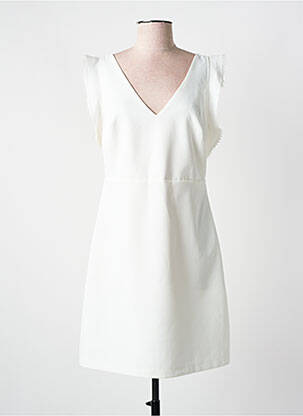 Robe courte manches courtes manches courtes blanc LOVIE & CO femme