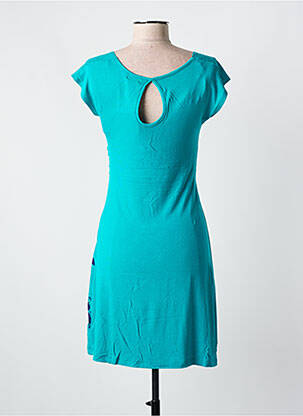 Robe mi-longue manches courtes manches courtes bleu COLINE femme