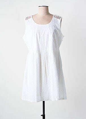 Robe courte manches courtes manches courtes blanc COLINE femme