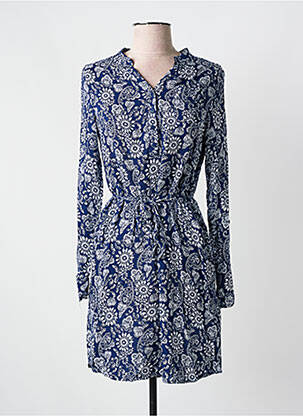 Robe courte manches longues manches longues bleu COLINE femme