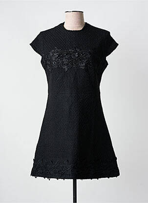 Robe courte fermeture zippée au dos manches courtes noir J&W . femme