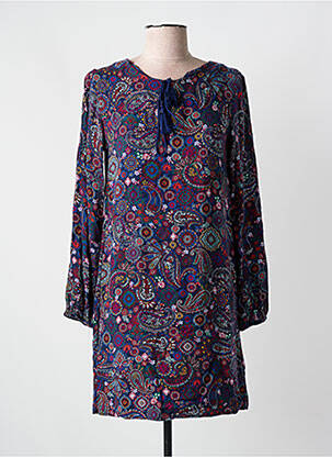 Robe courte manches longues manches longues bleu COLINE femme