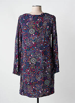 Robe courte manches longues manches longues bleu COLINE femme