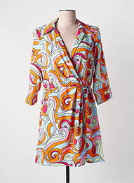 Robe courte manches 3/4 manches 3/4 orange ATELIER EVÈNE femme