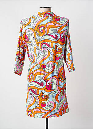 Robe courte manches 3/4 manches 3/4 orange ATELIER EVÈNE femme