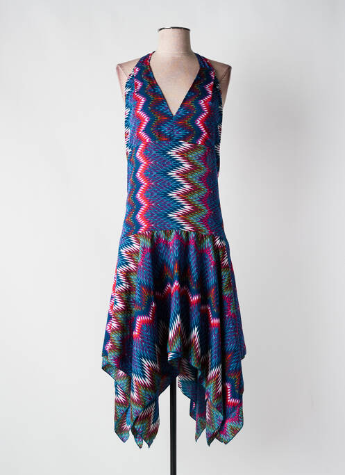 Robe mi-longue bleu COLINE pour femme