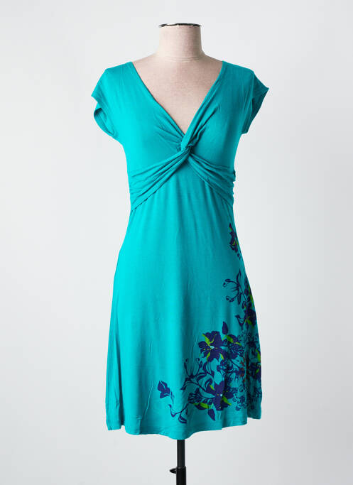 Robe mi-longue bleu COLINE pour femme