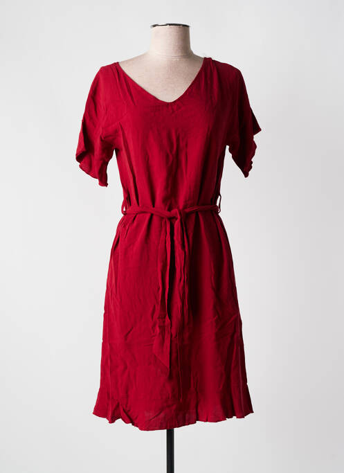 Robe mi-longue rouge COLINE pour femme