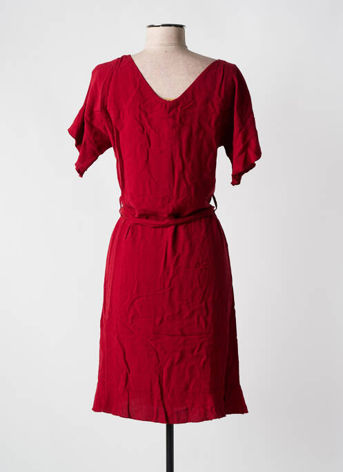 Robe mi-longue rouge COLINE pour femme