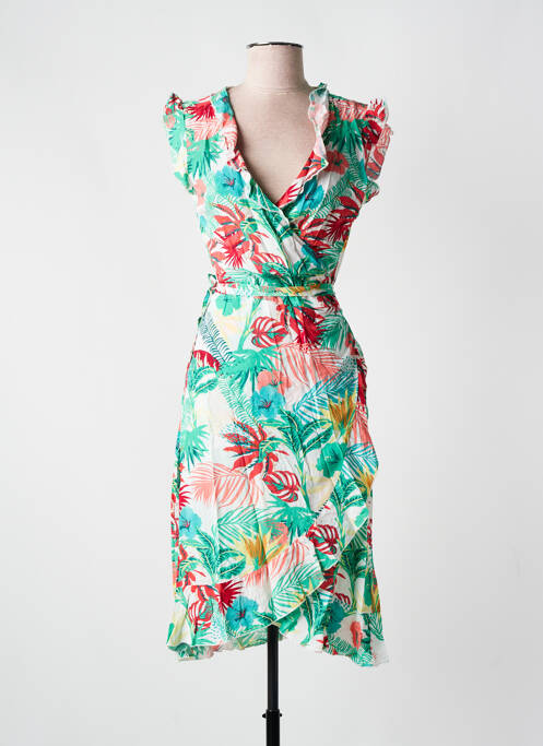 Robe mi-longue vert COLINE pour femme