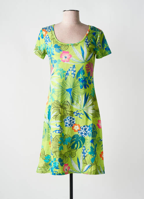 Robe mi-longue vert COLINE pour femme