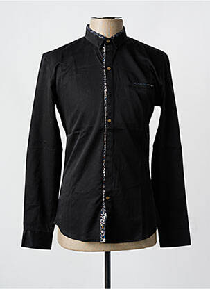 Chemise manches longues coupe cintrée noir ROSS CARRA homme