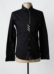 Chemise manches longues coupe cintrée noir ROSS CARRA homme