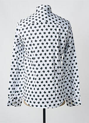 Chemise manches longues imprimé fantaisie blanc OSCAR homme