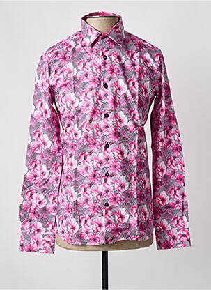 Chemise manches longues coupe cintrée rose OSCAR homme