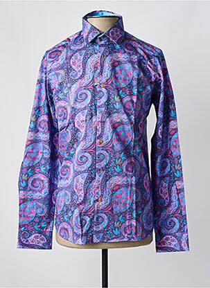 Chemise manches longues imprimé fantaisie violet OSCAR homme