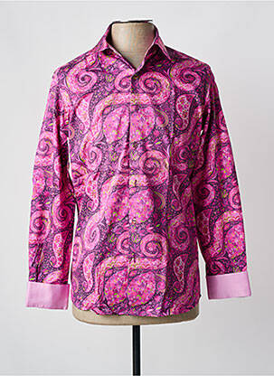 Chemise manches longues imprimé fantaisie rose OSCAR homme