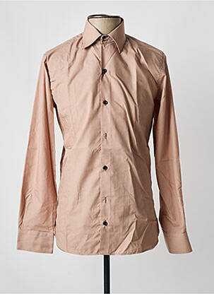 Chemise manches longues coupe cintrée marron JEEL homme