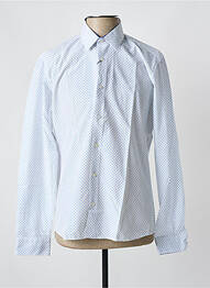 Chemise manches longues coupe cintrée bleu OSCAR homme