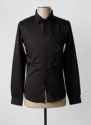 Chemise manches longues coupe cintrée noir ROSS CARRA homme