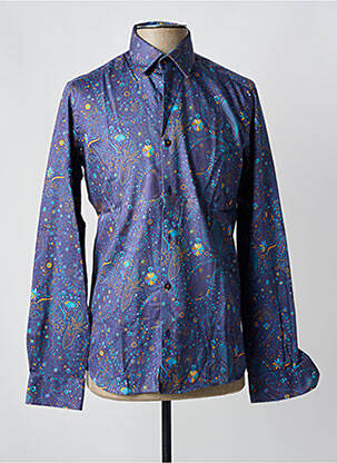 Chemise manches longues imprimé fantaisie bleu OSCAR homme