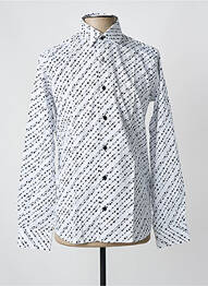 Chemise manches longues imprimé fantaisie blanc OSCAR homme