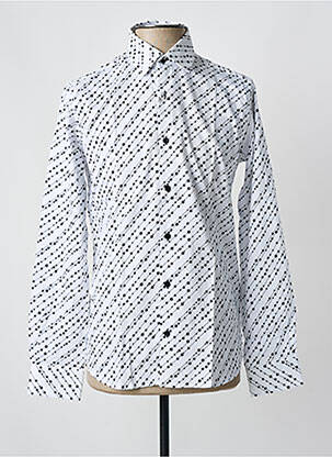 Chemise manches longues imprimé fantaisie blanc OSCAR homme