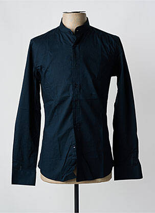 Chemise manches longues coupe cintrée bleu LEEYO homme
