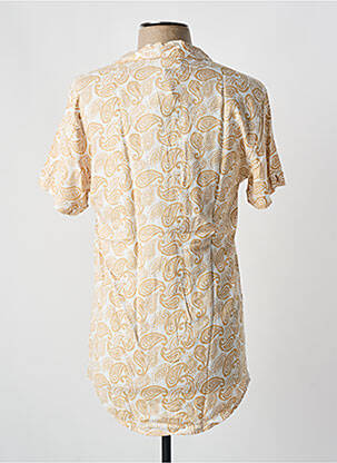 Chemise manches courtes imprimé fantaisie beige KZR homme